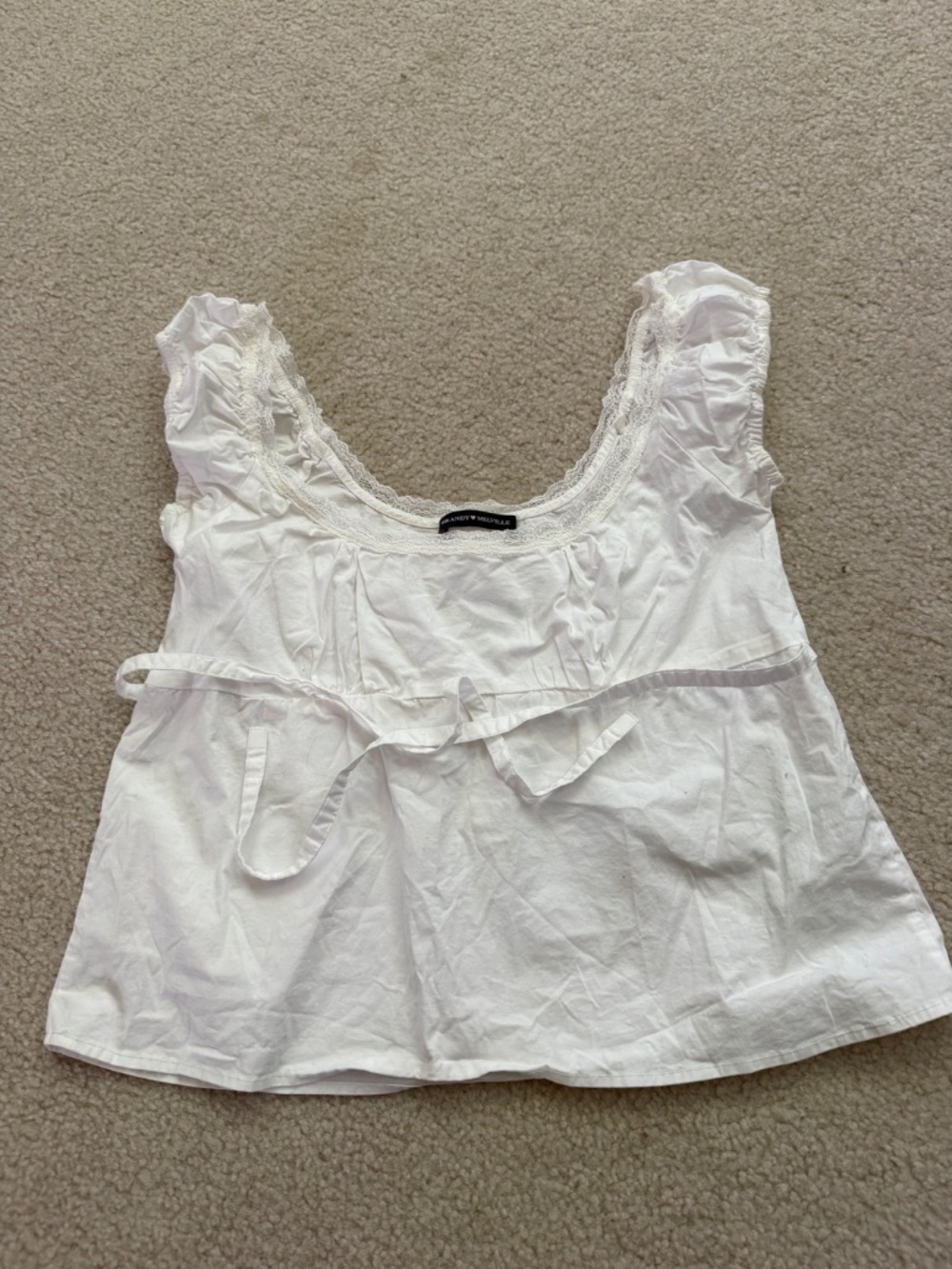 NWOT Brandy Melville white babydoll top
